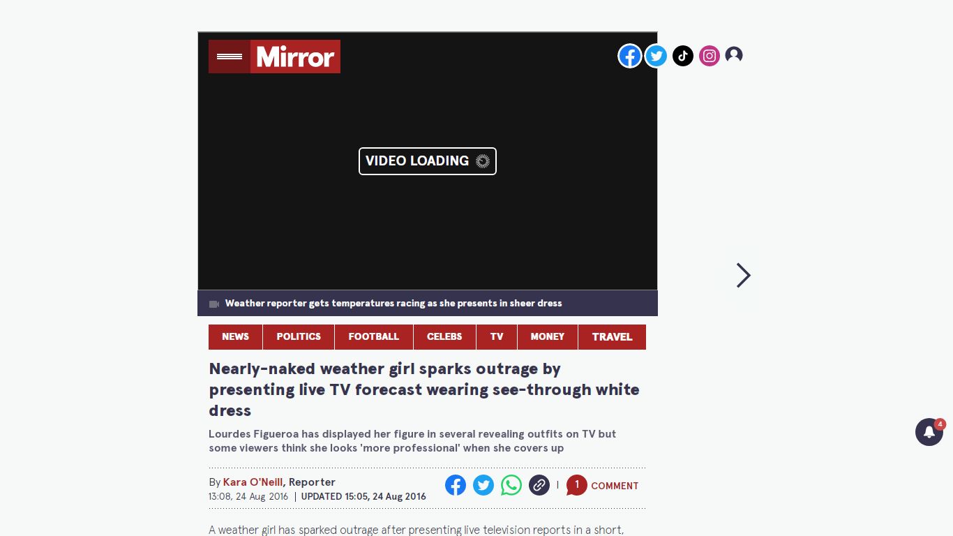 Nearly-naked weather girl sparks outrage with see-through ... - mirror